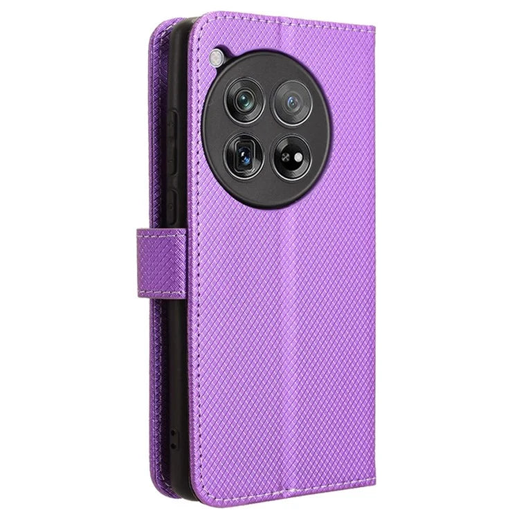 For OnePlus 12 5G Shockproof Mobile Phone Case PU Leather Stand Cover