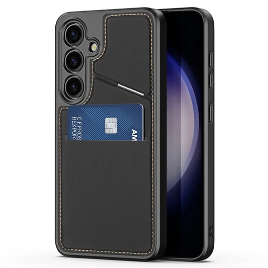 DUX DUCIS Rafi II Series for Samsung Galaxy S24 RFID Blocking Case Card Holder Kickstand Phone Cover