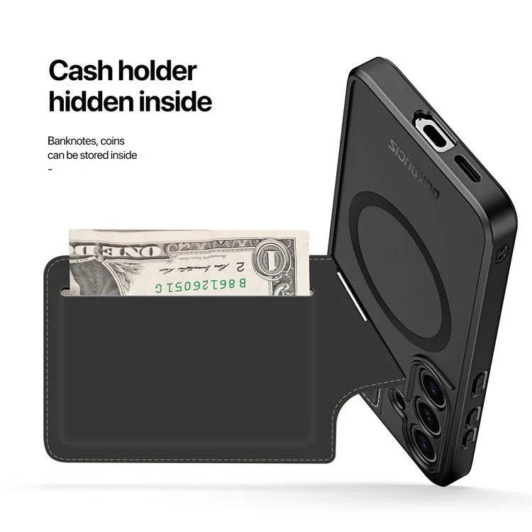 DUX DUCIS Rafi II Series for Samsung Galaxy S24 RFID Blocking Case Card Holder Kickstand Phone Cover