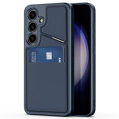 DUX DUCIS Rafi II Series for Samsung Galaxy S24 RFID Blocking Case Card Holder Kickstand Phone Cover
