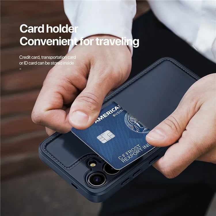 DUX DUCIS Rafi II Series for Samsung Galaxy S24 RFID Blocking Case Card Holder Kickstand Phone Cover
