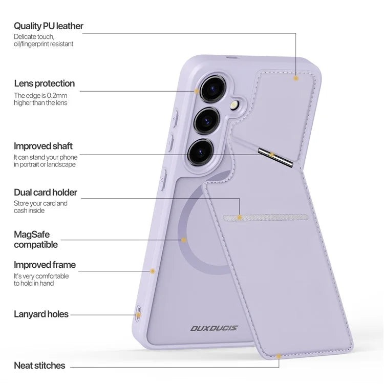 DUX DUCIS Rafi II Series for Samsung Galaxy S24+ Magnetic Case PU Leather Kickstand Phone Cover