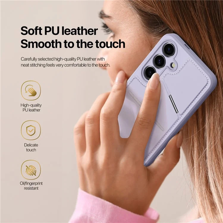 DUX DUCIS Rafi II Series for Samsung Galaxy S24+ Magnetic Case PU Leather Kickstand Phone Cover