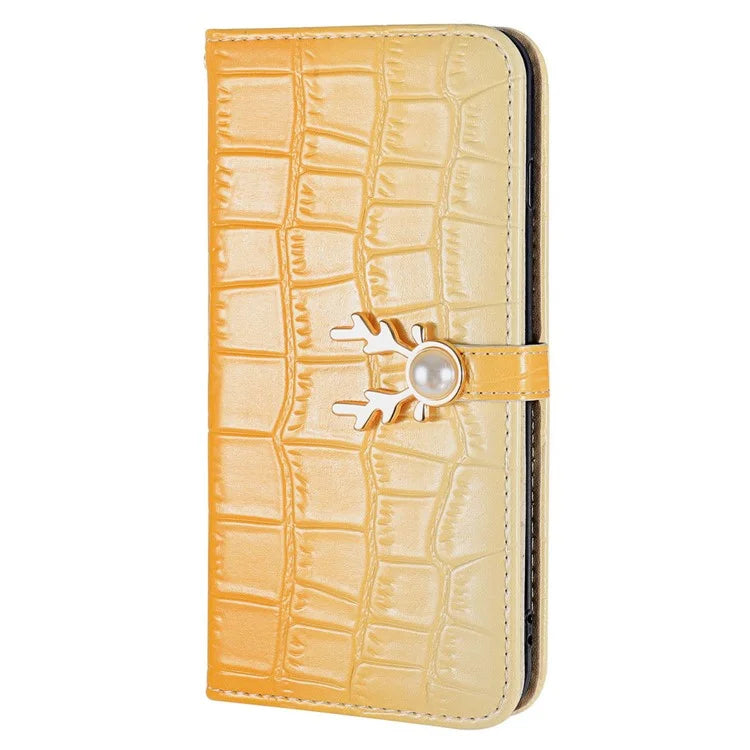 For iPhone 13 Pro Case Gradient Crocodile Texture Deer Decor Phone Cover