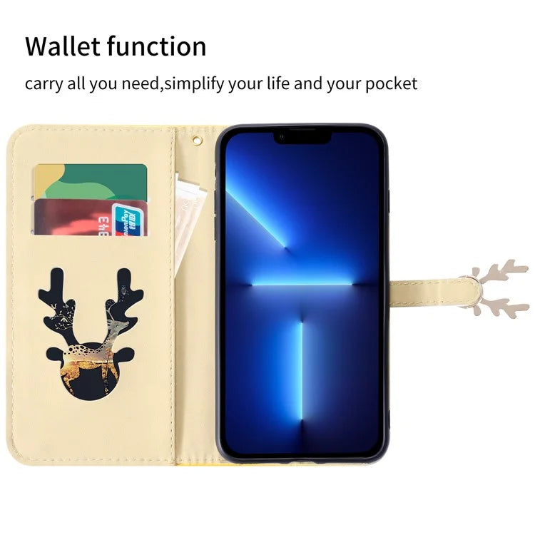 For iPhone 13 Pro Max Leather Case Gradient Crocodile Texture Phone Case