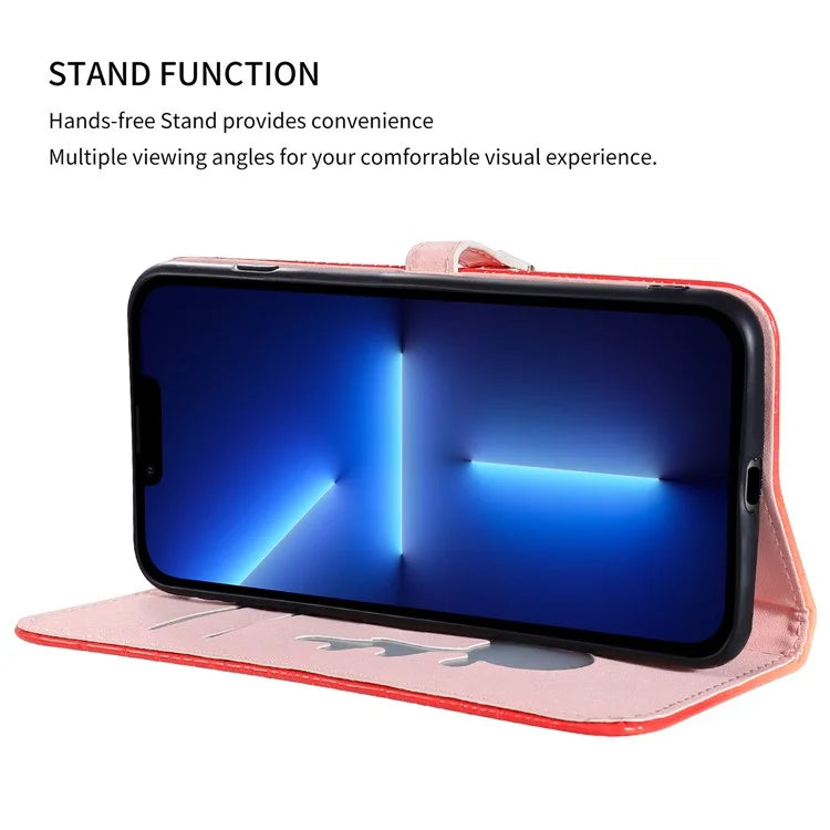 For iPhone 13 Pro Max Leather Case Gradient Crocodile Texture Phone Case