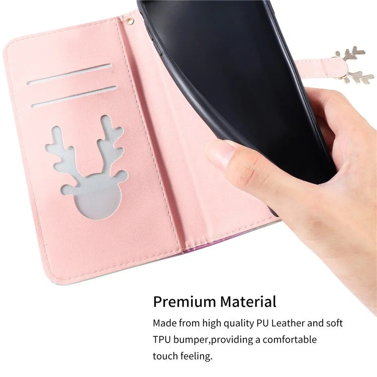 For iPhone 13 Pro Max Leather Case Gradient Crocodile Texture Phone Case