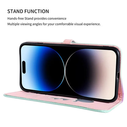 For iPhone 14 Pro Max Deer Decor Case Gradient Crocodile Texture Shockproof Phone Cover