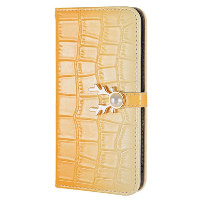 For iPhone 14 Pro Max Deer Decor Case Gradient Crocodile Texture Shockproof Phone Cover
