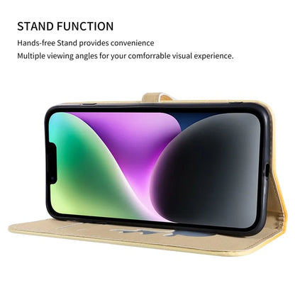 For iPhone 14 Plus Wallet Case Gradient Crocodile Texture Protective Phone Cover