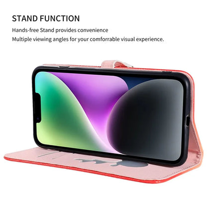 For iPhone 14 Plus Wallet Case Gradient Crocodile Texture Protective Phone Cover