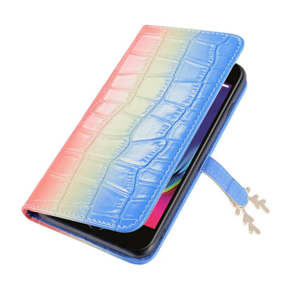 For iPhone 7 / 8 / SE (2020) / SE (2022) Case Gradient Crocodile Texture Wallet Phone Cover