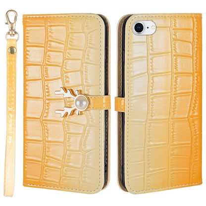 For iPhone 7 / 8 / SE (2020) / SE (2022) Case Gradient Crocodile Texture Wallet Phone Cover