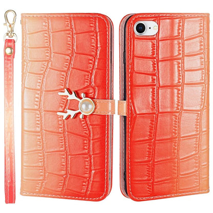 For iPhone 7 / 8 / SE (2020) / SE (2022) Case Gradient Crocodile Texture Wallet Phone Cover