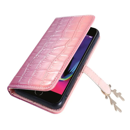 For iPhone 7 / 8 / SE (2020) / SE (2022) Case Gradient Crocodile Texture Wallet Phone Cover