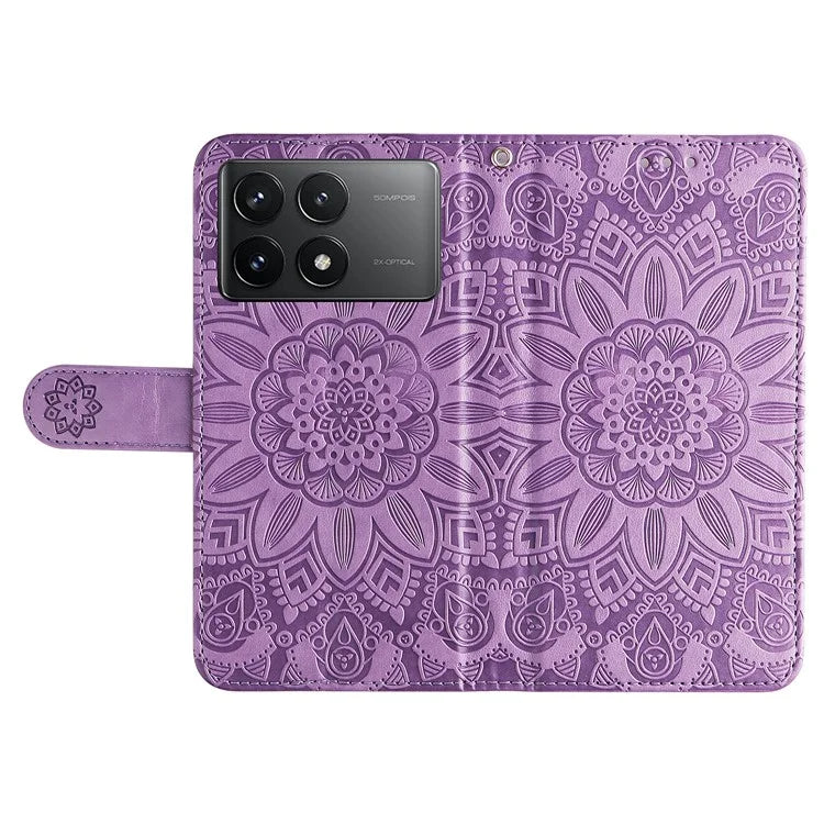 For Xiaomi Redmi K70E 5G / Poco X6 Pro 5G Case Wallet Imprinted PU Leather Phone Stand Cover