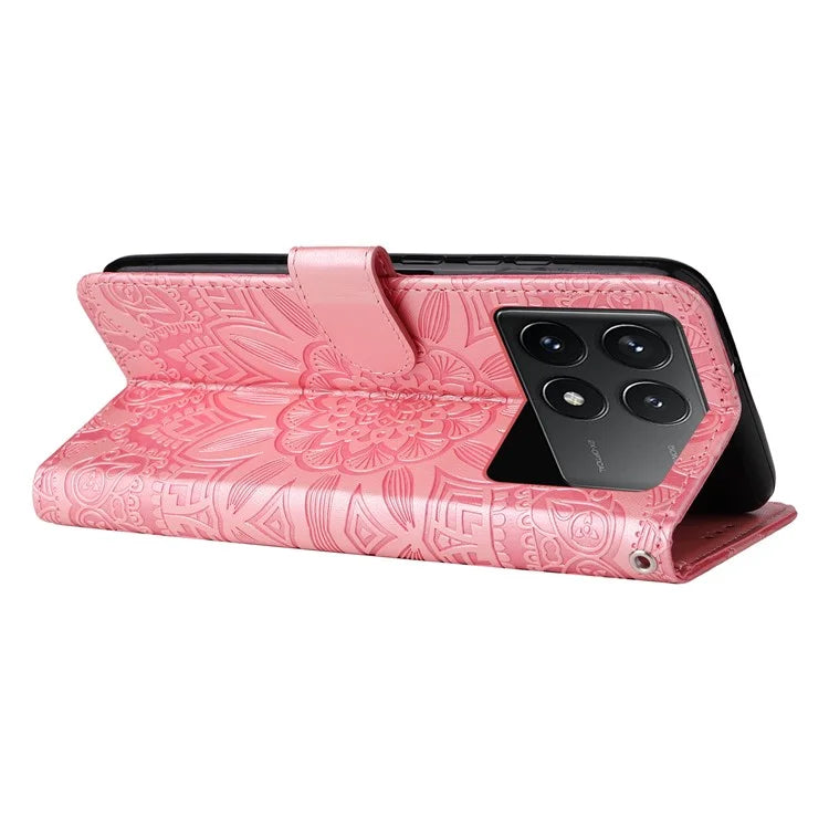 For Xiaomi Redmi K70E 5G / Poco X6 Pro 5G Case Wallet Imprinted PU Leather Phone Stand Cover