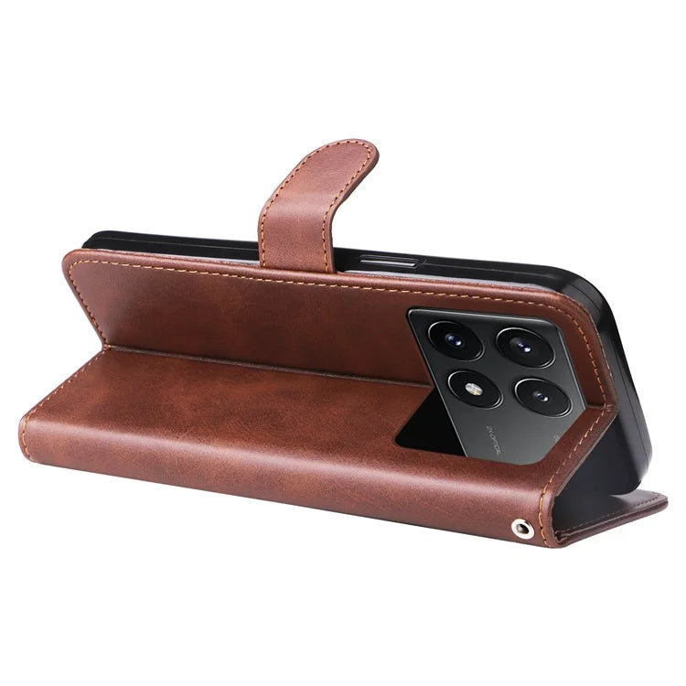 For Xiaomi Redmi K70E 5G / Poco X6 Pro 5G Magnetic Case PU Leather Zipper Pocket Phone Wallet Cover