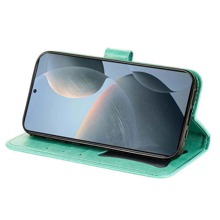 For Xiaomi Redmi K70E 5G / Poco X6 Pro 5G Case Flip Cover Flower PU Leather Wrist Strap Phone Shell