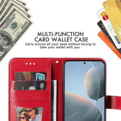 For Xiaomi Redmi K70E 5G / Poco X6 Pro 5G Case Flip Cover Flower PU Leather Wrist Strap Phone Shell