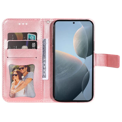 For Xiaomi Redmi K70E 5G / Poco X6 Pro 5G Case Flip Cover Flower PU Leather Wrist Strap Phone Shell
