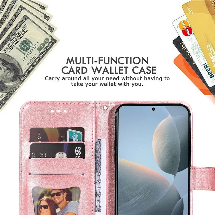 For Xiaomi Redmi K70E 5G / Poco X6 Pro 5G Case Flip Cover Flower PU Leather Wrist Strap Phone Shell