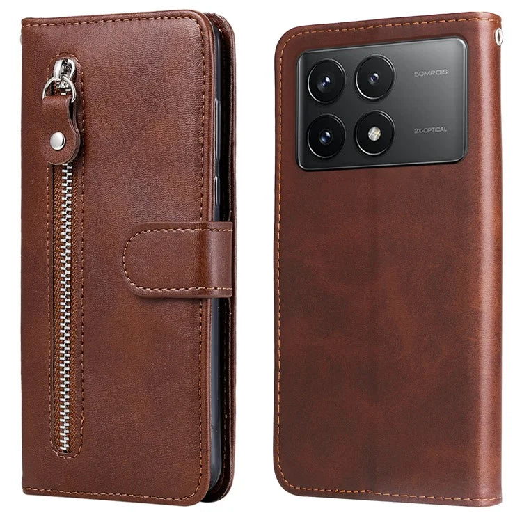 For Xiaomi Redmi K70 5G / K70 Pro 5G Case Calf Texture Anti-drop Card Holder Smartphone Cover