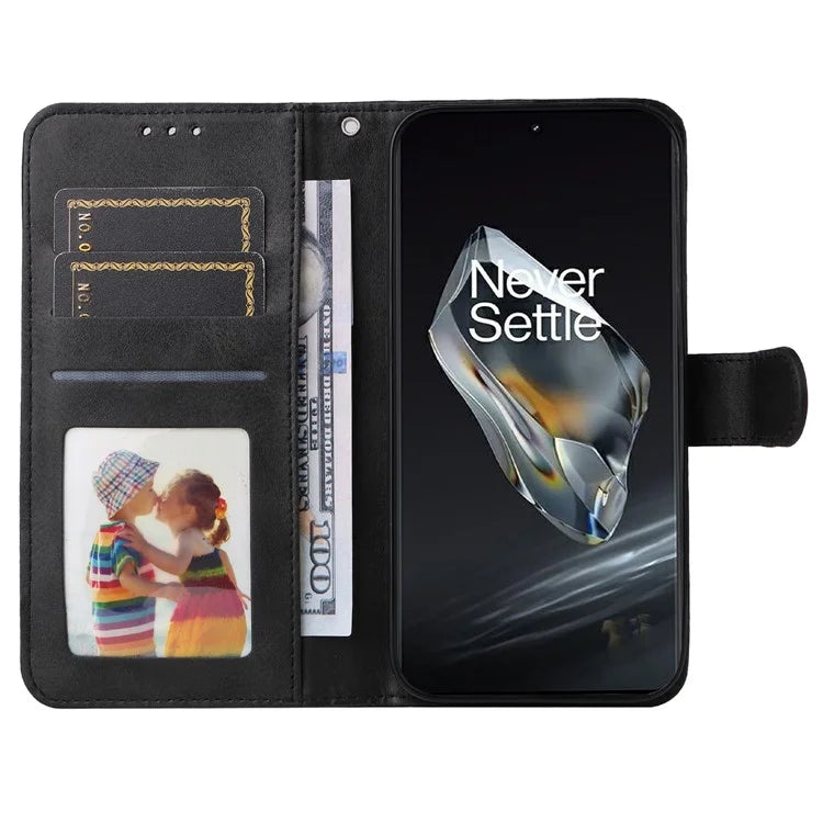 For OnePlus 12 5G Cell Phone Case Wrist Strap Leather Phone Cover Wallet with Stand