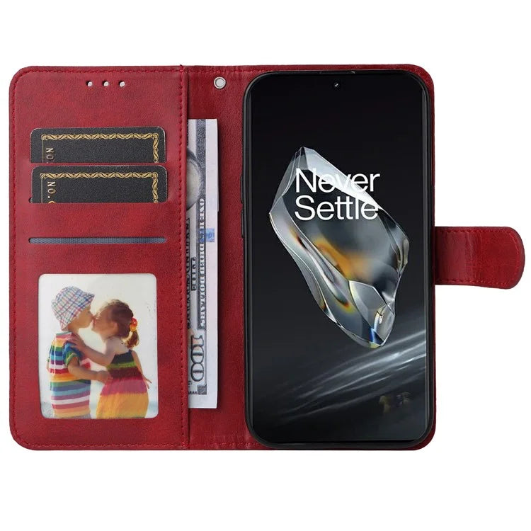 For OnePlus 12 5G Cell Phone Case Wrist Strap Leather Phone Cover Wallet with Stand
