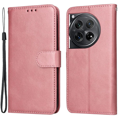 For OnePlus 12 5G Cell Phone Case Wrist Strap Leather Phone Cover Wallet with Stand