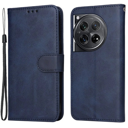 For OnePlus 12 5G Cell Phone Case Wrist Strap Leather Phone Cover Wallet with Stand
