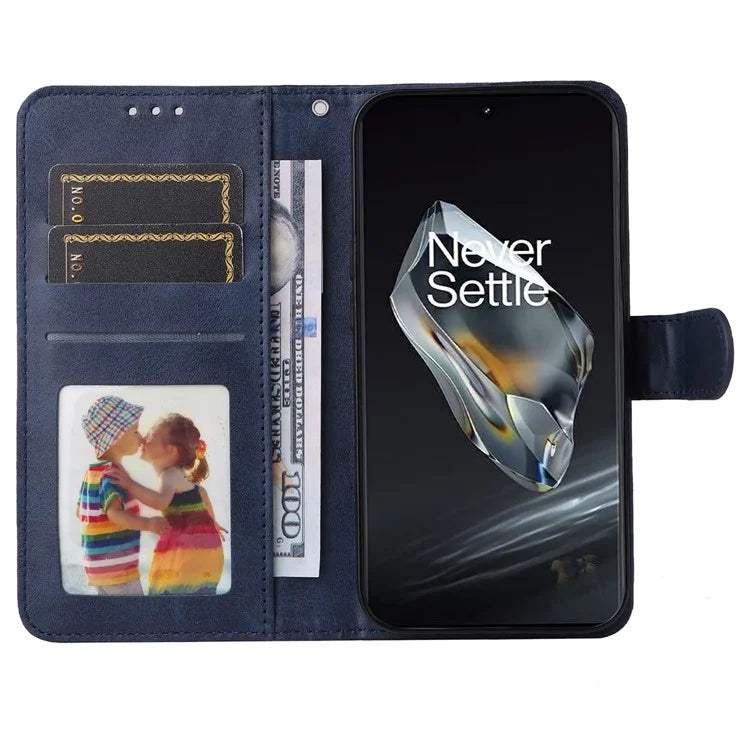 For OnePlus 12 5G Cell Phone Case Wrist Strap Leather Phone Cover Wallet with Stand