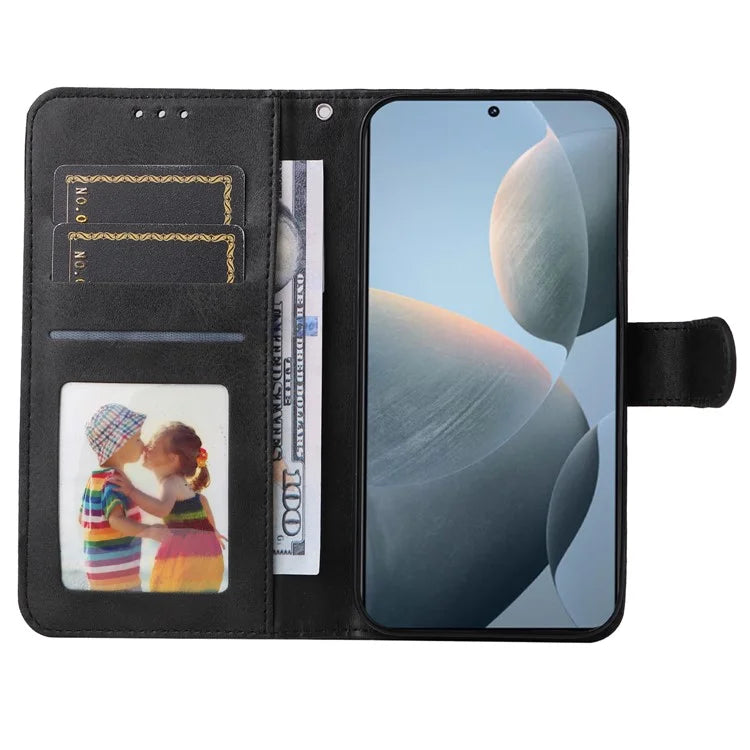 For Xiaomi Redmi K70E 5G / Poco X6 Pro 5G Wallet Phone Case Wrist Strap Leather Phone Cover with Stand