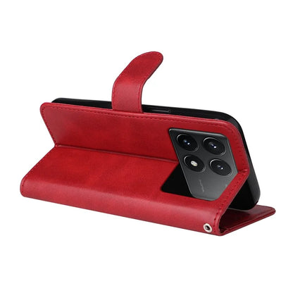 For Xiaomi Redmi K70E 5G / Poco X6 Pro 5G Wallet Phone Case Wrist Strap Leather Phone Cover with Stand
