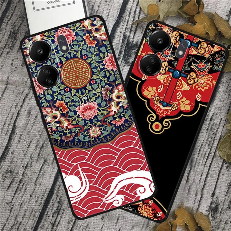 For Xiaomi Redmi 13C 4G / Poco C65 4G Phone Case Ethnic Pattern Printing TPU Cover