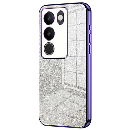For vivo S17 5G TPU Phone Cover Shimmering Gradient Electroplate Case