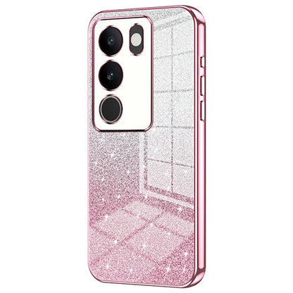 For vivo S17 5G TPU Phone Cover Shimmering Gradient Electroplate Case