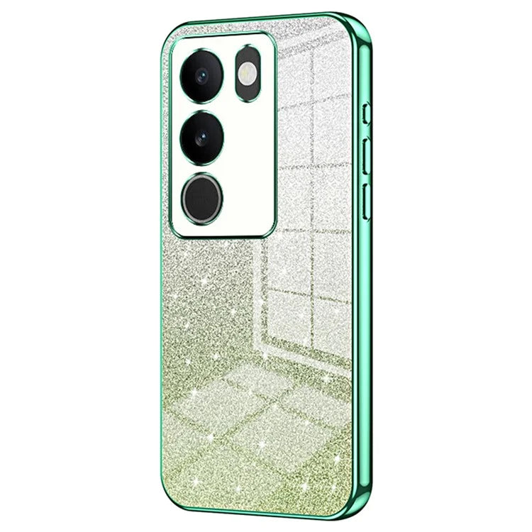 For vivo S17 5G TPU Phone Cover Shimmering Gradient Electroplate Case