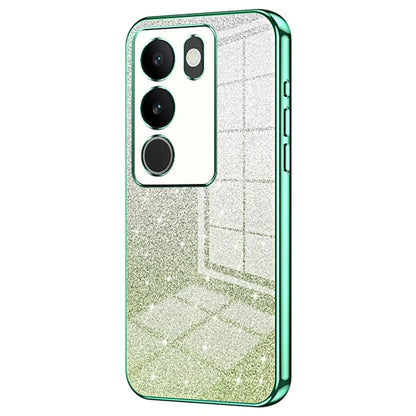 For vivo S17 5G TPU Phone Cover Shimmering Gradient Electroplate Case