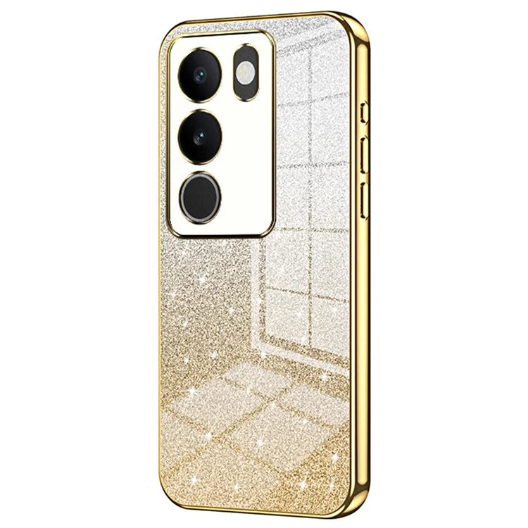 For vivo S17 5G TPU Phone Cover Shimmering Gradient Electroplate Case