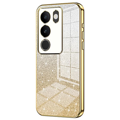 For vivo S17 5G TPU Phone Cover Shimmering Gradient Electroplate Case