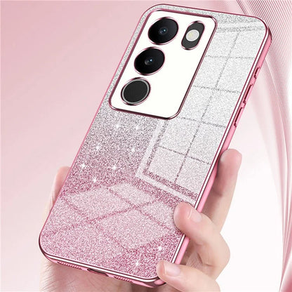 For vivo S17 5G TPU Phone Cover Shimmering Gradient Electroplate Case