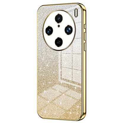 For vivo X100 Pro 5G Case Gradient Sparkle Electroplated Fine Hole TPU Cover