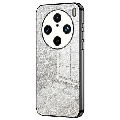 For vivo X100 Pro 5G Case Gradient Sparkle Electroplated Fine Hole TPU Cover