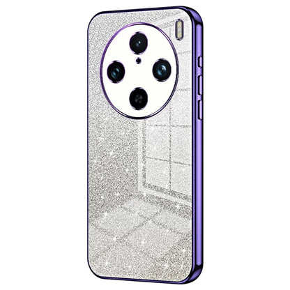 For vivo X100 Pro 5G Case Gradient Sparkle Electroplated Fine Hole TPU Cover