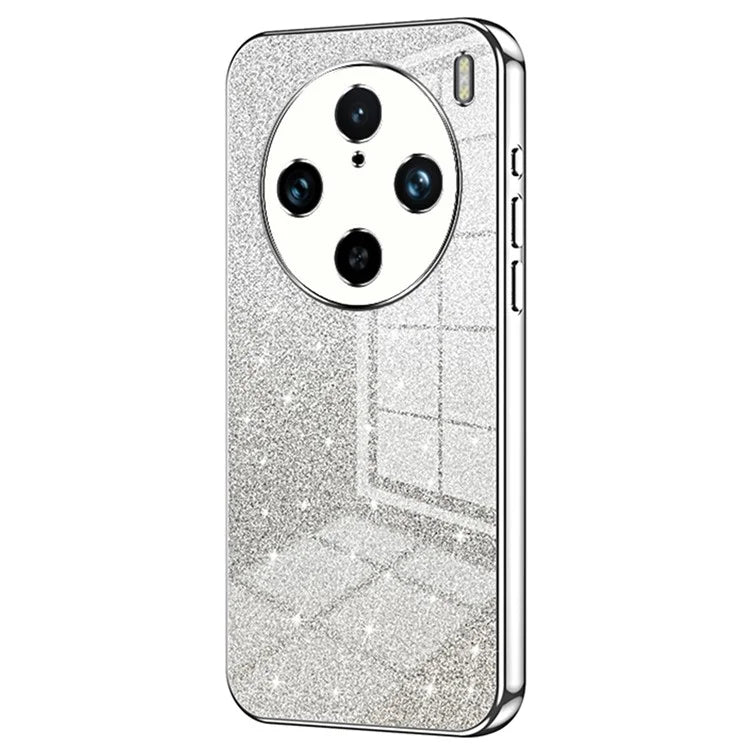For vivo X100 Pro 5G Case Gradient Sparkle Electroplated Fine Hole TPU Cover