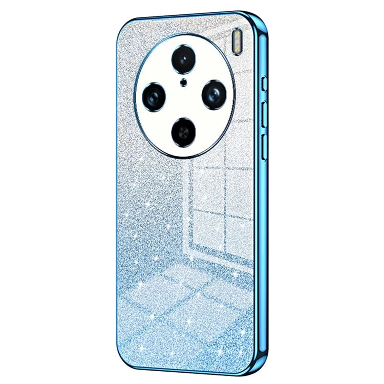 For vivo X100 Pro 5G Case Gradient Sparkle Electroplated Fine Hole TPU Cover