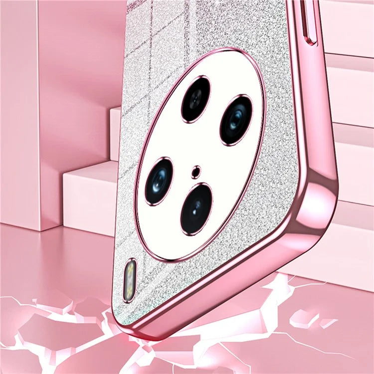 For vivo X100 Pro 5G Case Gradient Sparkle Electroplated Fine Hole TPU Cover