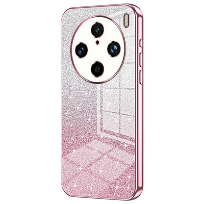 For vivo X100 Pro 5G Case Gradient Sparkle Electroplated Fine Hole TPU Cover