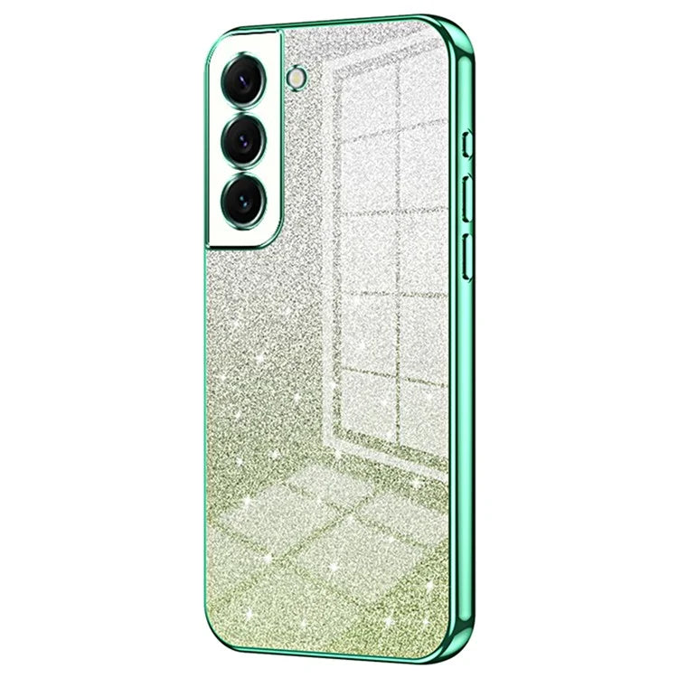 For Samsung Galaxy S22+ 5G Case Gradient Glitter Electroplated TPU Phone Cover